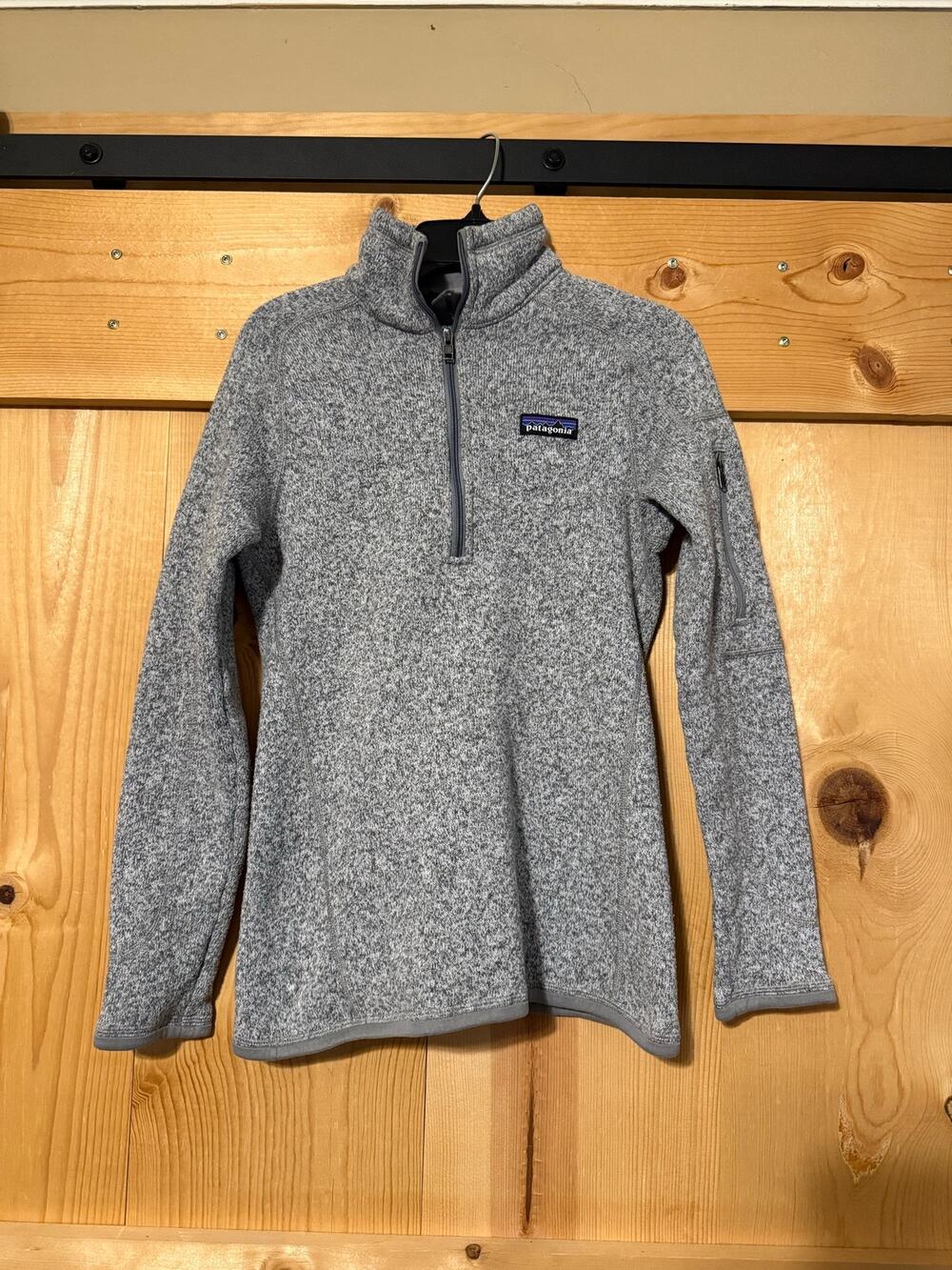 Patagonia Better Sweater Heather Grey Fleece Womenโs Pullover Size XS 1/4 Zip